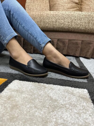 Mocasines de cuero para dama, taco normal.